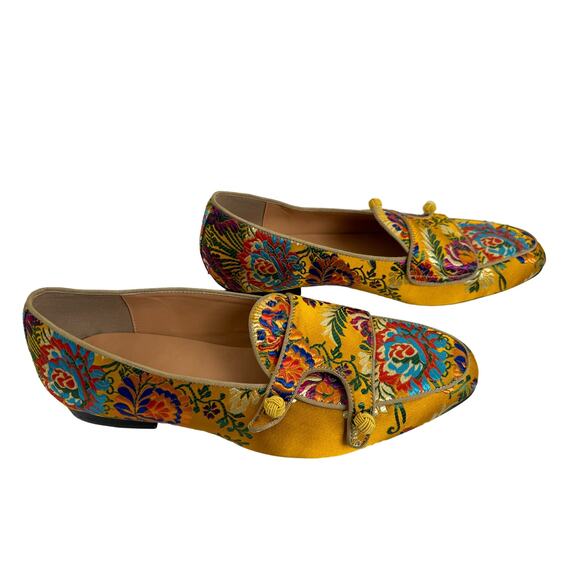 Mens size 10 Wedge Embroidery Flat Leisure Slip On Shoes